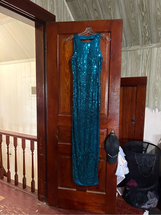 Adrianna Papell Dresses & Skirts - Vintage Adrianna Papell Teal Sequin Maxi Dress